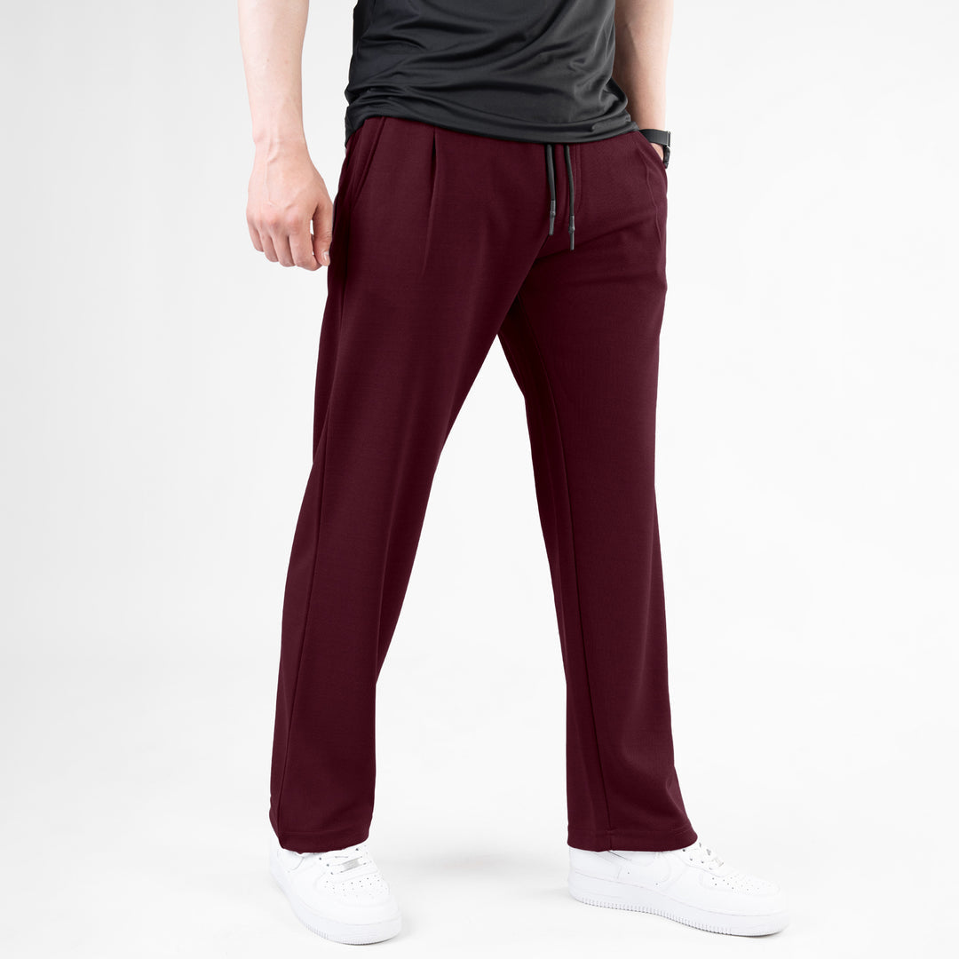 Burgundy Drawstring Track Pants