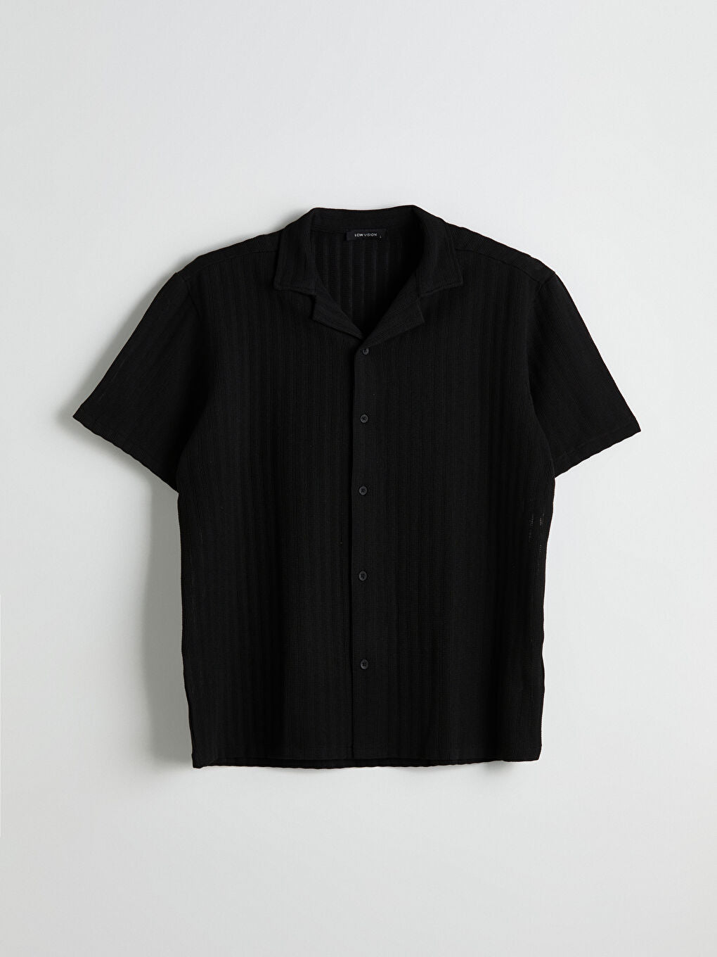 Black Midnight Club Cuban Collar Polo