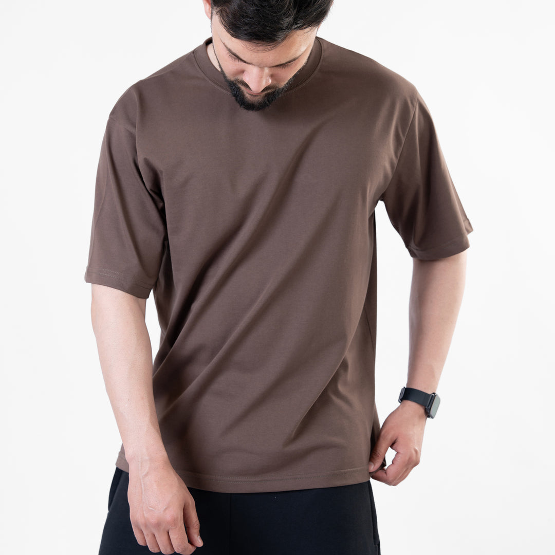 Men's Brown Crew Neck T-Shirt