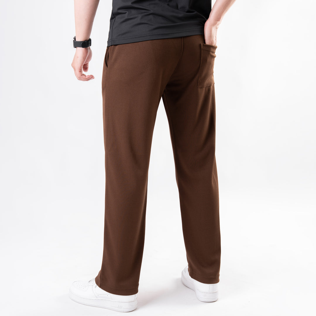 Brown Casual Straight Trousers