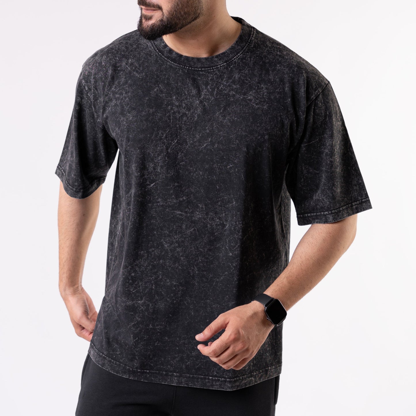 Men's Black Acid Wash T-Shirt