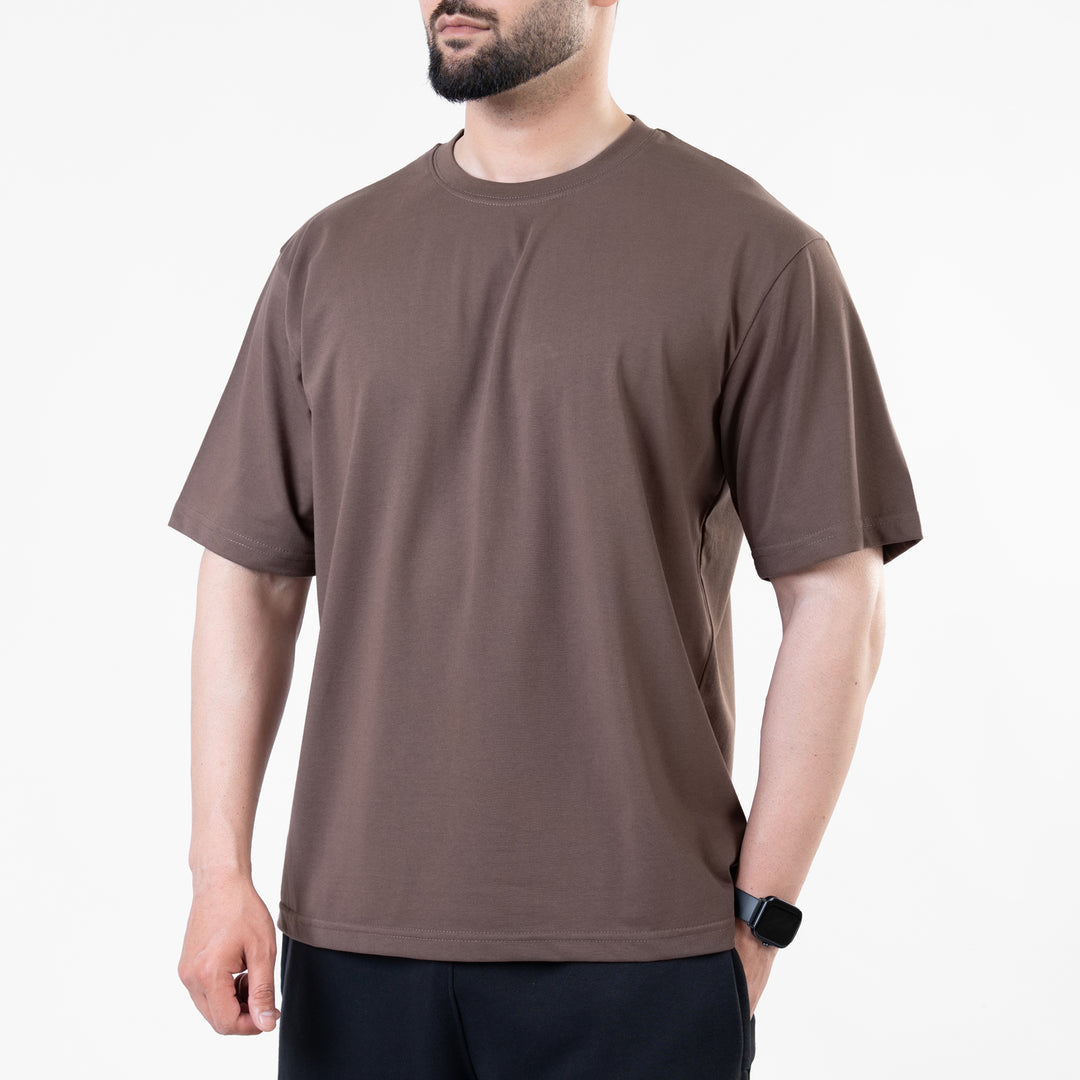 Men's Brown Crew Neck T-Shirt