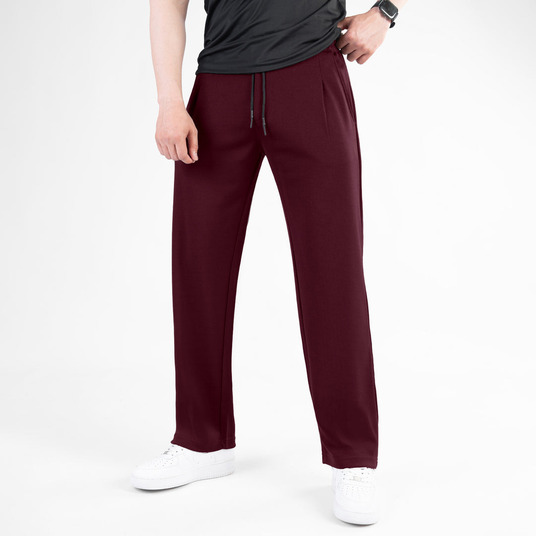 Burgundy Drawstring Track Pants