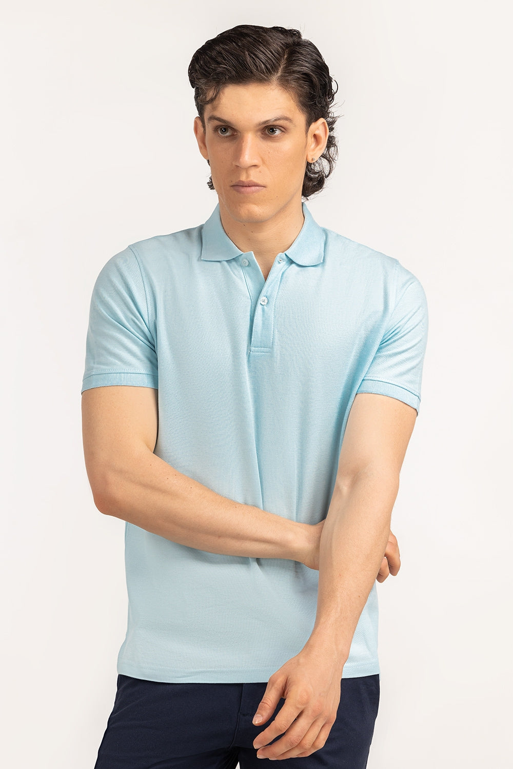 Light Blue Cotton Polo Shirt