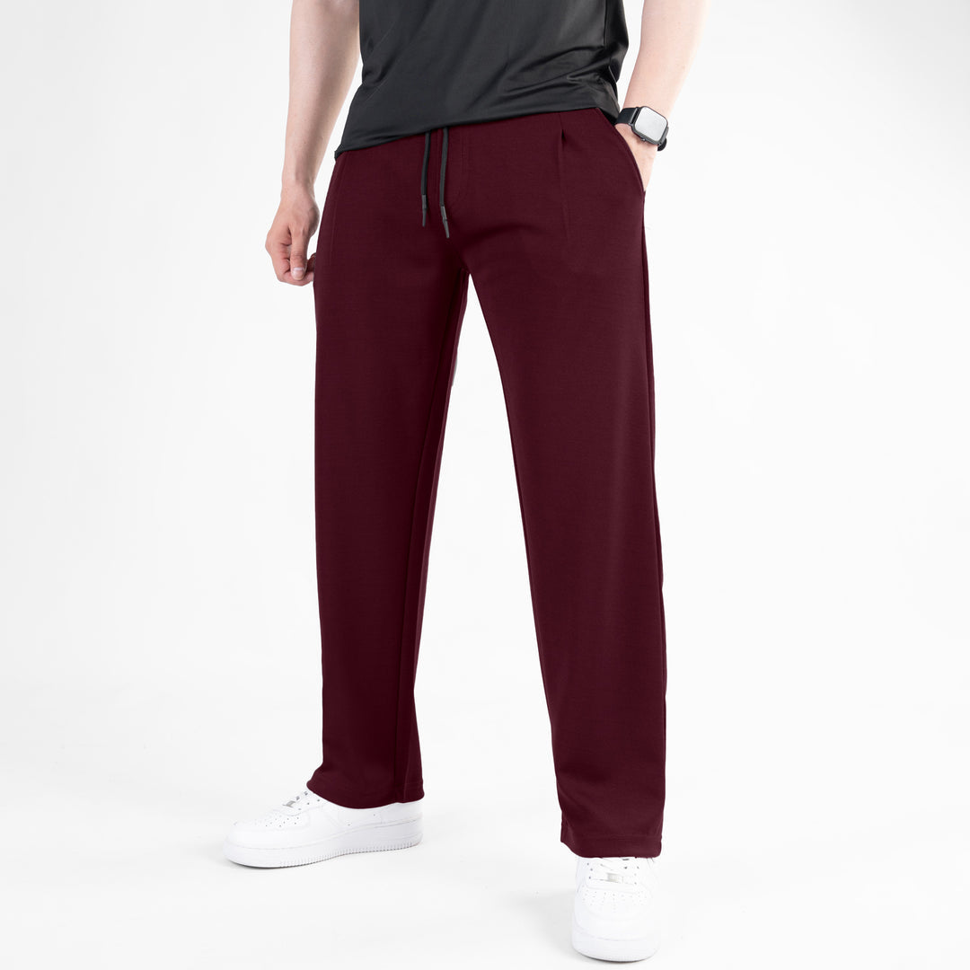 Burgundy Drawstring Track Pants