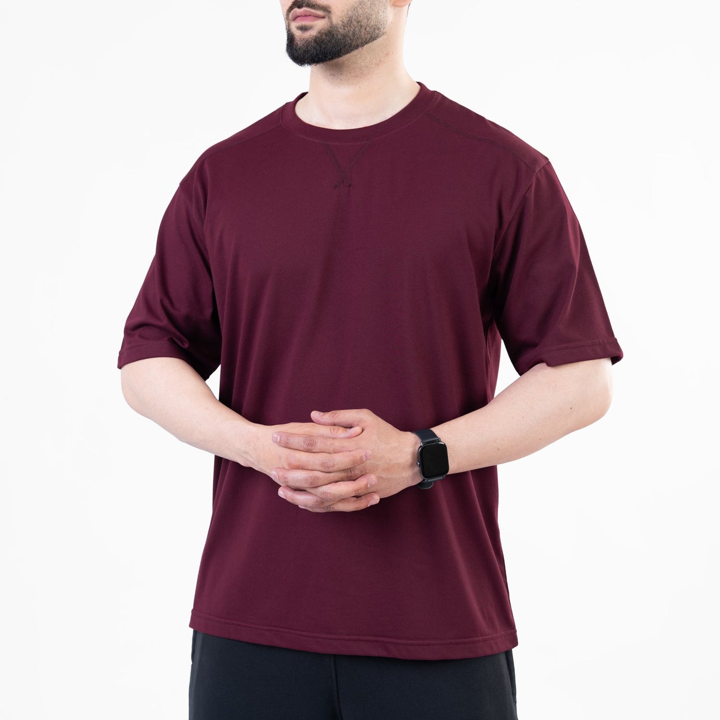 Men's Burgundy V-Neck Sweatshirt