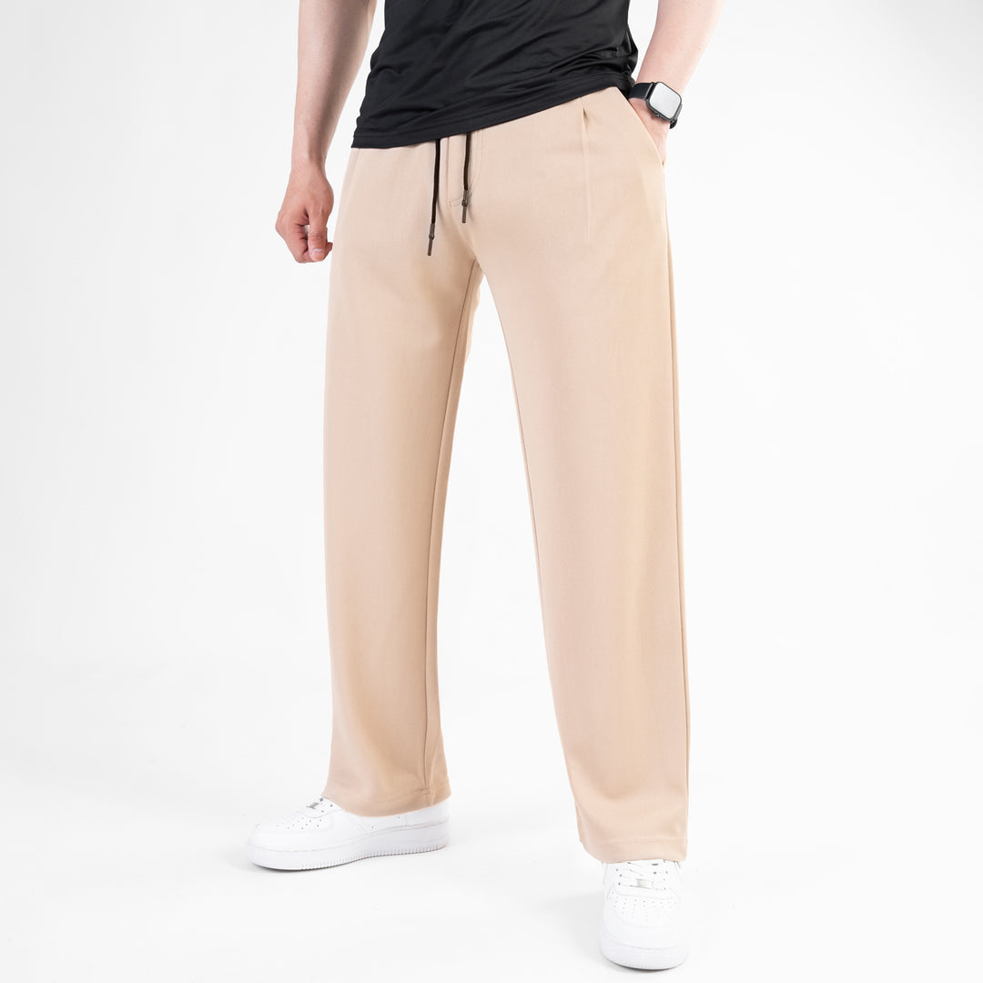 Beige Drawstring Jogger Pants