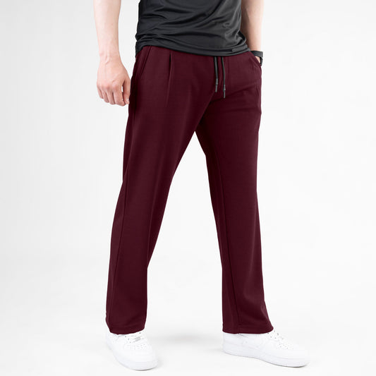 Burgundy Drawstring Track Pants