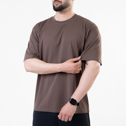 Men's Brown Crew Neck T-Shirt
