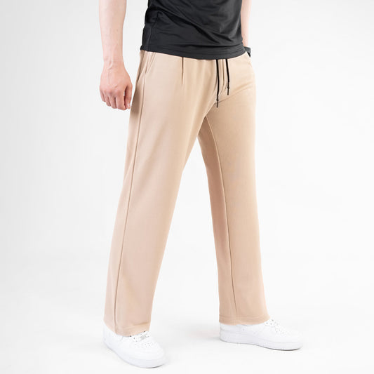 Beige Drawstring Jogger Pants