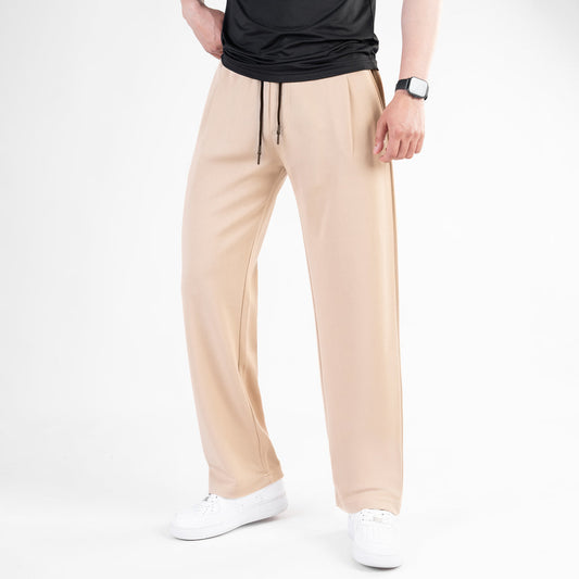 Beige Drawstring Jogger Pants