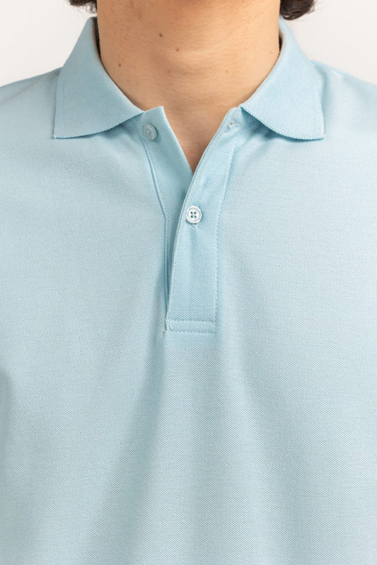 Light Blue Cotton Polo Shirt