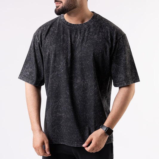 Men's Black Acid Wash T-Shirt