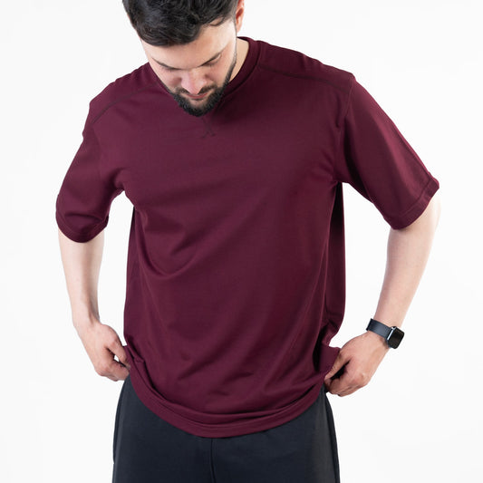 Men's Burgundy V-Neck Sweatshirt