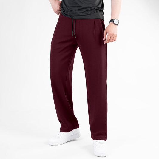 Burgundy Drawstring Track Pants