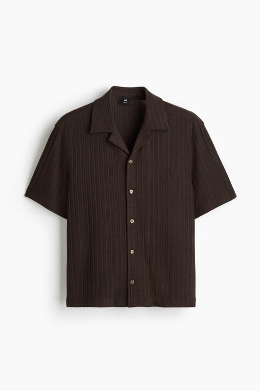 kkBrown Havana Luxe Cuban Collar Polo